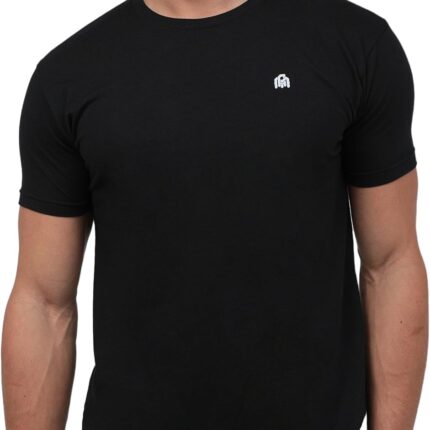 INTO THE AM Mens T Shirt with Logo - Short Sleeve Crew Neck Soft Fitted Tees S - 4XL Fresh Classic Basic Tshirts