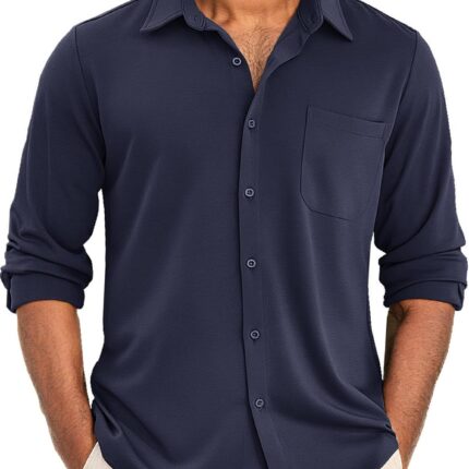 COOFANDY Men's Wrinkle Free Shirts Casual Long Sleeve Button Down Dress Shirts
